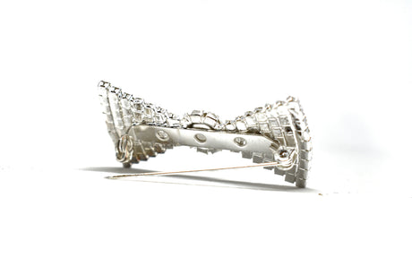 Crystal Rhinestone Bow Brooch 2 x 1