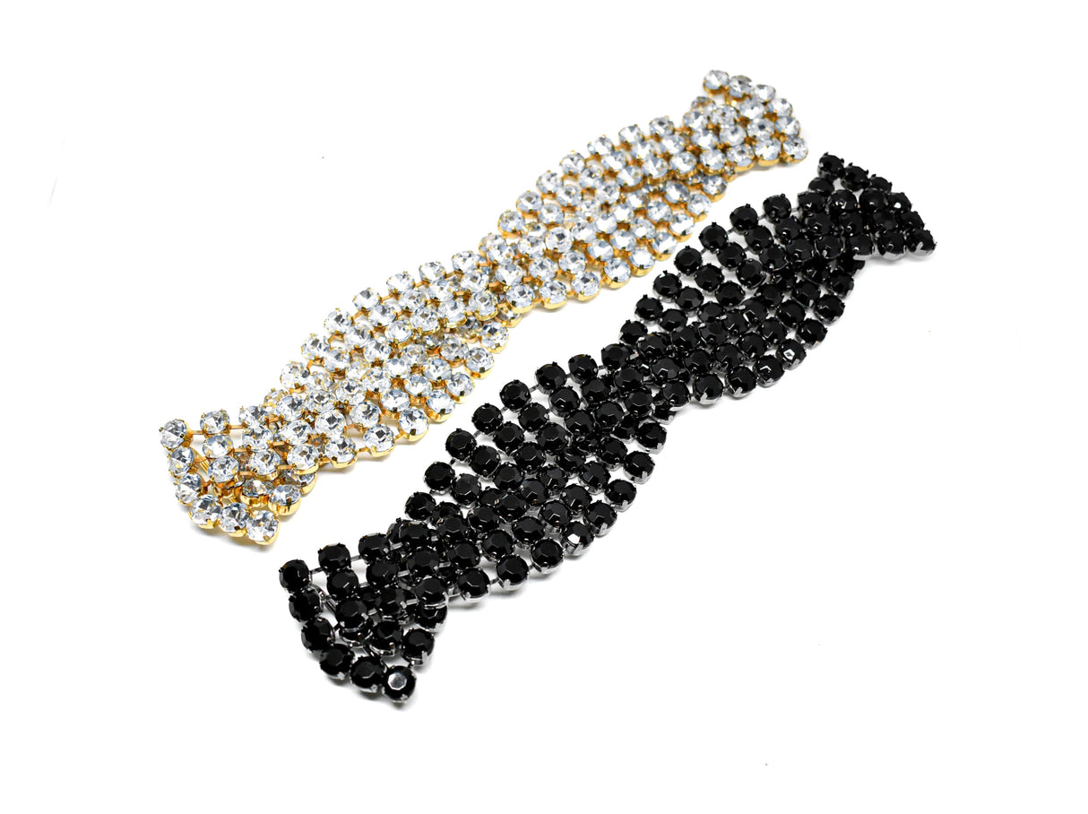 Rhinestone Connector Closure 3-Line Braided
