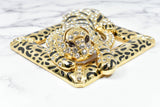 Rhinestone Tiger Buckle Square 4 1/2" x 4 5/8"