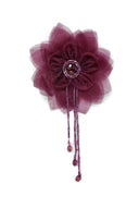 Organza Flower Piece with Beaded Fringe