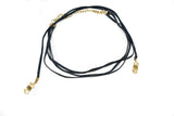 Rhinestone Necklace Blue Suede Gold Accents