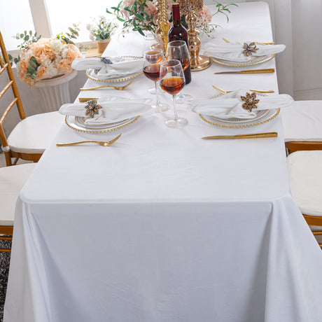 Rectangular Seamless Holland Velvet Tablecloth 90x156 White