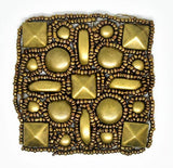 Studded Applique Antique Brass Square 2.50"