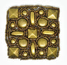 Studded Applique Antique Brass Square 2.50"