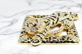 Rhinestone Tiger Buckle Square 4 1/2" x 4 5/8"