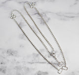 Floral Rhinestone Connector Buckle