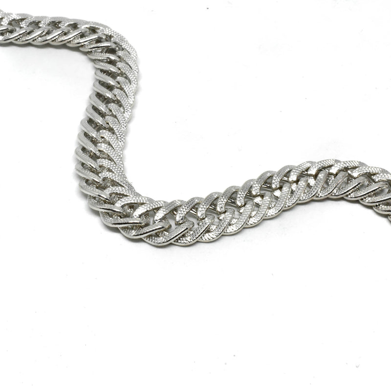 Double Link Etched Chain Gold 0.5"