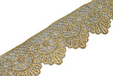 Embroidered Trim Metallic Gold 2.5in