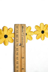 Embroidered Daisy Flower Iron-On Trim Yellow 2"