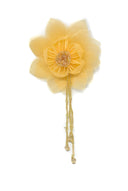 Organza Flower Piece with Beaded Fringe