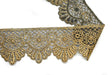 Embroidered Trim Metallic Gold 2.5in