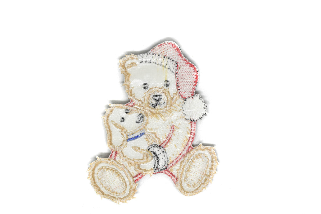 Embroidered Animal Patches Cuddling Bear Appliques