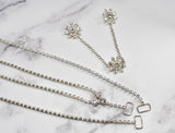 Floral Rhinestone Connector Buckle