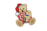 Embroidered Animal Patches Cuddling Bear Appliques