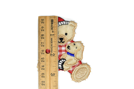 Embroidered Animal Patches Cuddling Bear Appliques