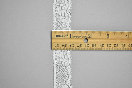 Floral Lace Trim White 1 Inch
