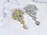Rhinestone Brooch Pin Crown Silver