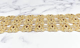 Rhinestone Buckle Applique Gold Square