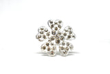 Rhinestone Flower Brooch 2in Sparkly Pin