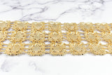 Rhinestone Buckle Applique Gold Square