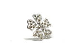 Rhinestone Flower Brooch 2in Sparkly Pin