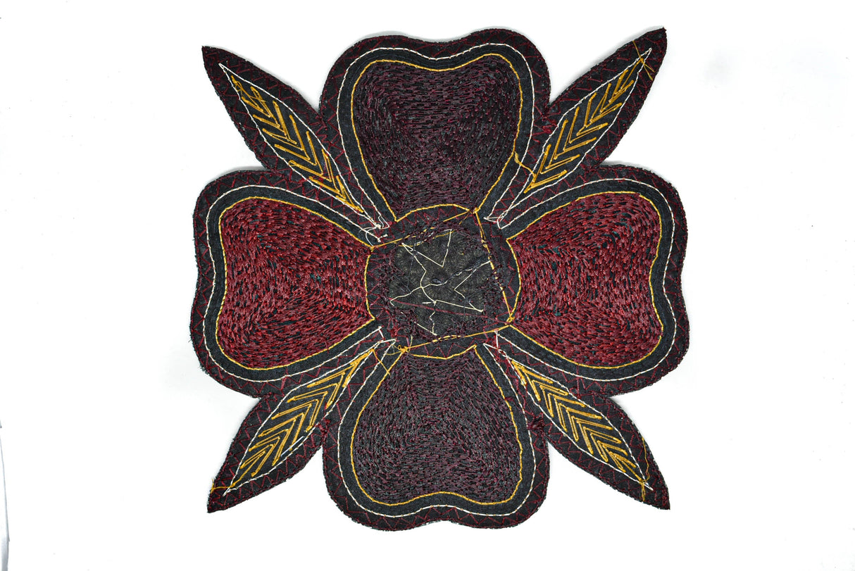 Beaded Floral Sew-On Applique 8x8