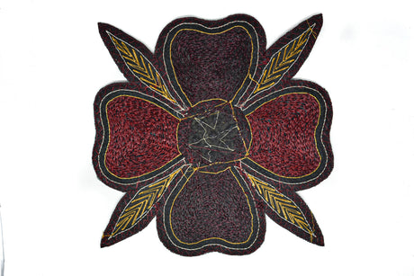 Beaded Floral Sew-On Applique 8x8