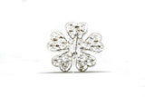 Rhinestone Flower Brooch 2in Sparkly Pin