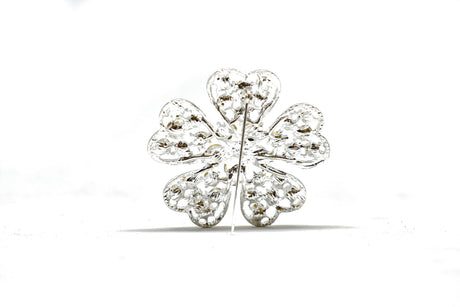 Rhinestone Flower Brooch 2in Sparkly Pin