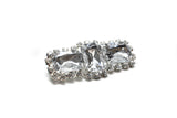 Rhinestone Brooch Pin Chunky Rectangular 2.5in