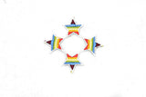 Embroidered Rainbow Star Applique 1"