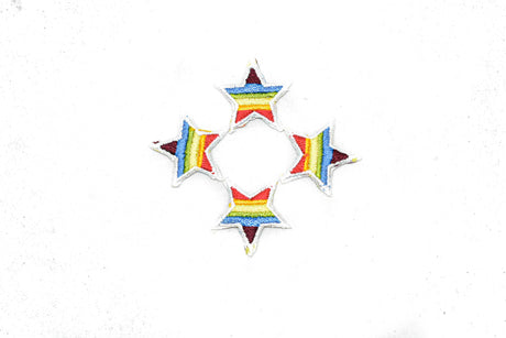 Embroidered Rainbow Star Applique 1"