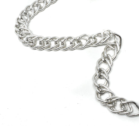 Chain Trim Silver Textured 13 mm