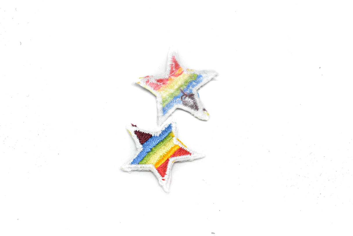 Embroidered Rainbow Star Applique 1"