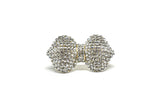 Rhinestone Bow Brooch Crystal 2.25 x 1.25