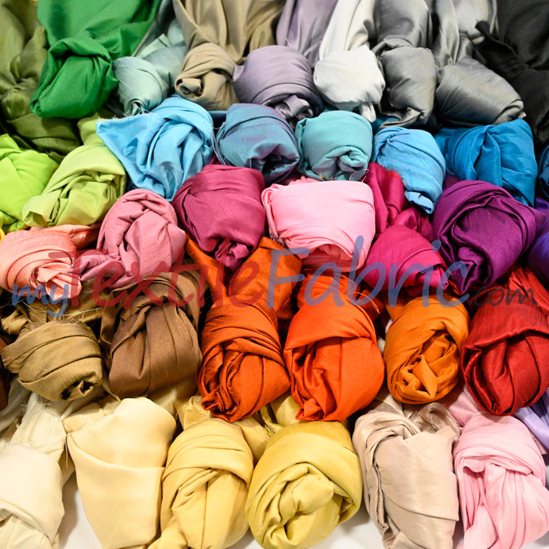Faux Silk Polyester Dupioni Fabric - Solid Texture, 54" Width, Multiple Colors (Yards, Bolts, Sample Swatch)