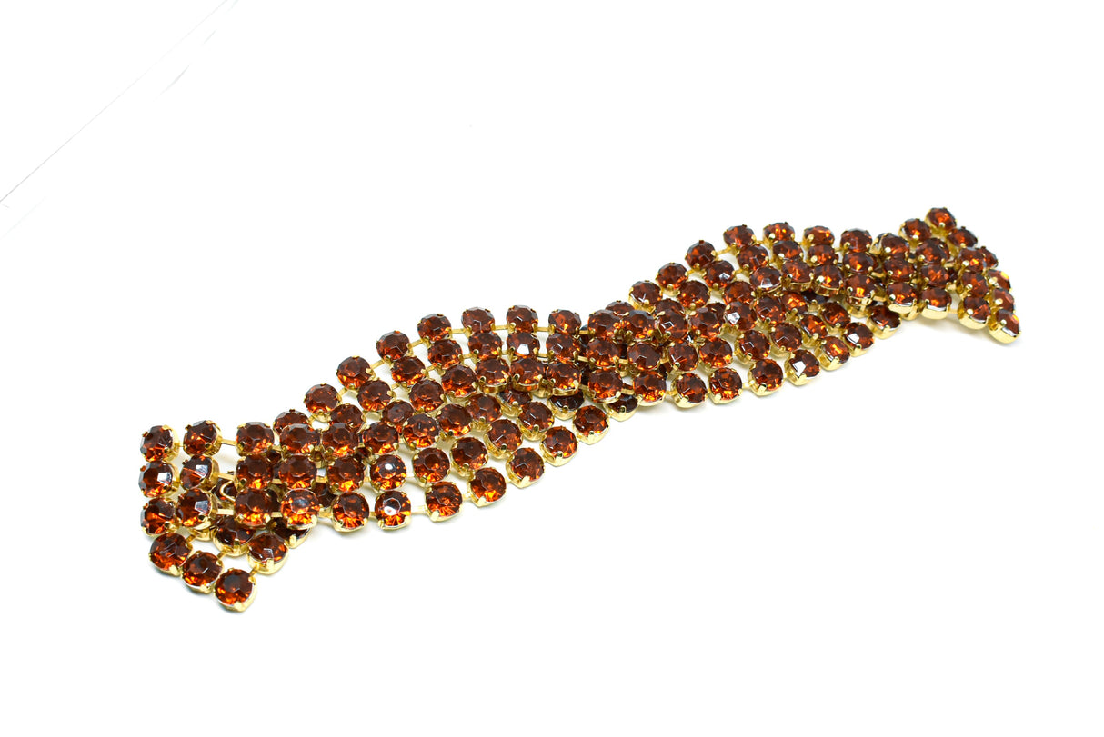 Rhinestone Connector Closure 3-Line Braided