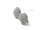 Rhinestone Bow Brooch Crystal 2.25 x 1.25