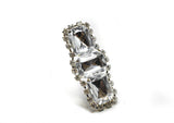 Rhinestone Brooch Pin Chunky Rectangular 2.5in