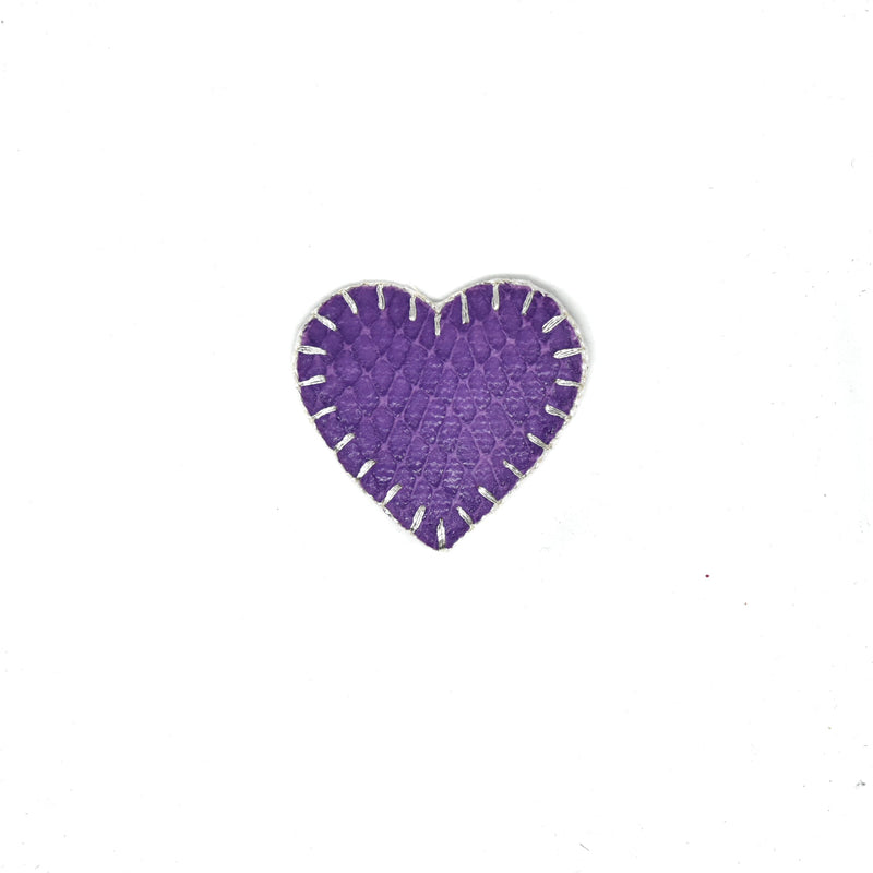 Heart Patch Purple Snakeskin Iron-On 1.50 x 1.50