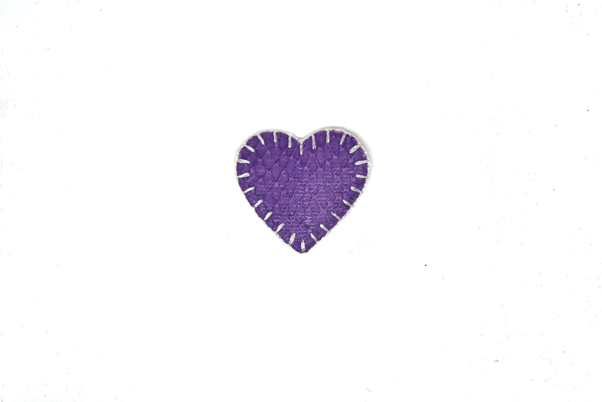 Heart Patch Purple Snakeskin Iron-On 1.50 x 1.50