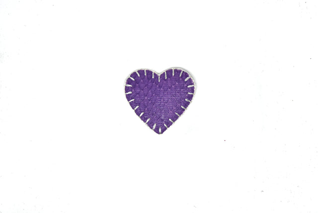 Heart Patch Purple Snakeskin Iron-On 1.50 x 1.50