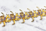 Rhinestone Iris Flower Applique 12 1/4" x 2"
