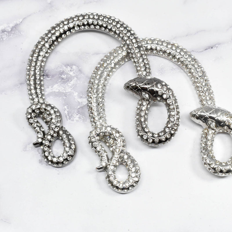 Rhinestone Snake Buckle 4 1/8" x 3 3/4"