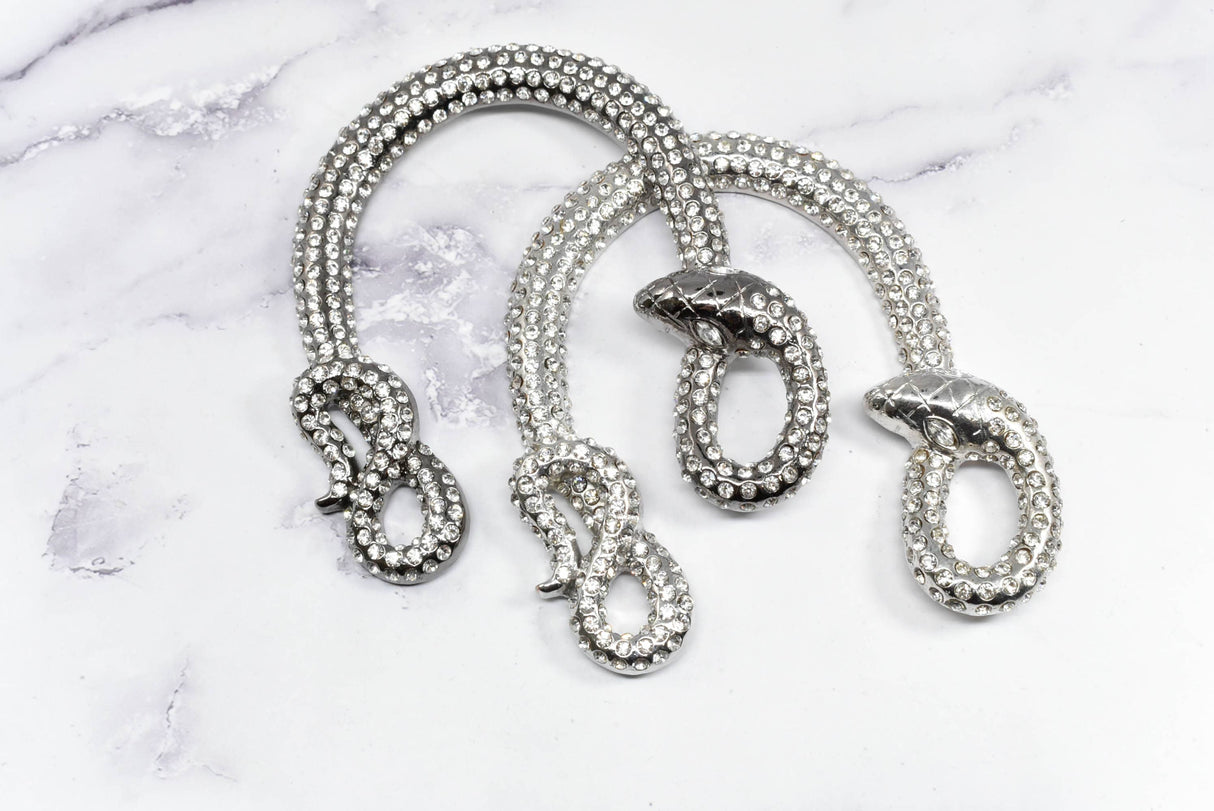 Rhinestone Snake Buckle 4 1/8" x 3 3/4"