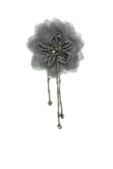 Organza Flower Piece with Beaded Fringe