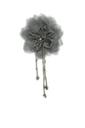 Organza Flower Piece with Beaded Fringe
