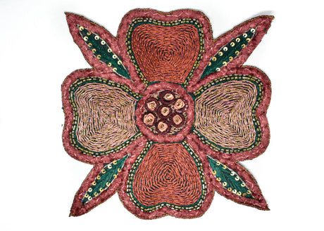 Beaded Floral Sew-On Applique 8x8
