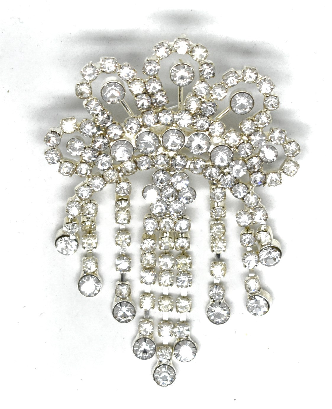 Rhinestone Crown Brooch Pin 3 x 2