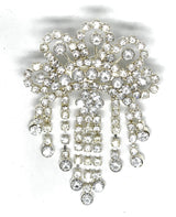 Rhinestone Crown Brooch Pin 3 x 2
